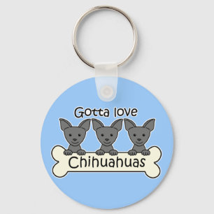 Three Chihuahuas Key Ring