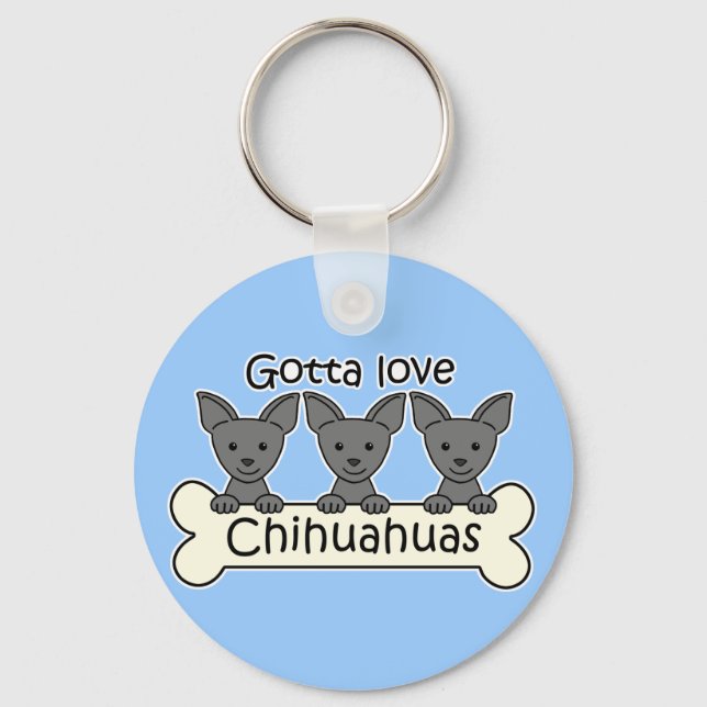 Three Chihuahuas Key Ring (Front)