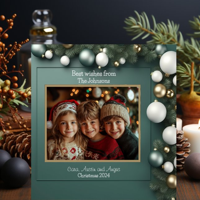 Three Children Family Photo Christmas  Tile (Creator Uploaded)