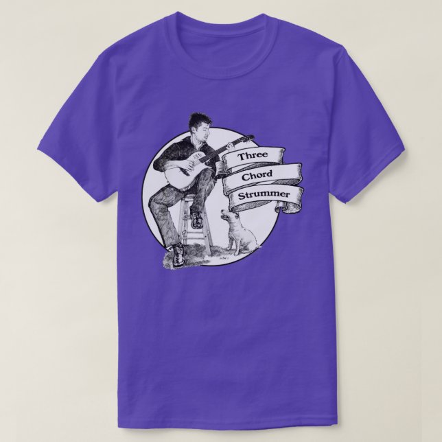 THREE CHORD STRUMMER  T-Shirt (Design Front)
