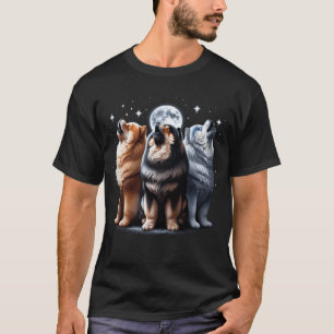Three Chow Chows Howling at Moon Like Three T-Shirt