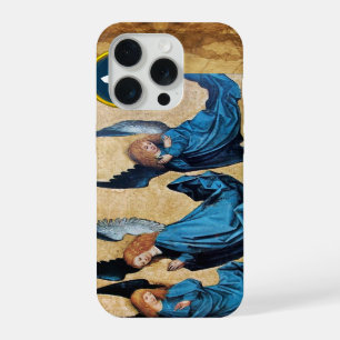 THREE CHRISTMAS ANGELS IN BLUE PARCHMENT iPhone 15 PRO CASE