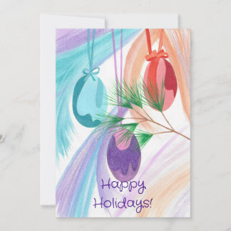 Three Christmas Balls Holiday greeting cards
