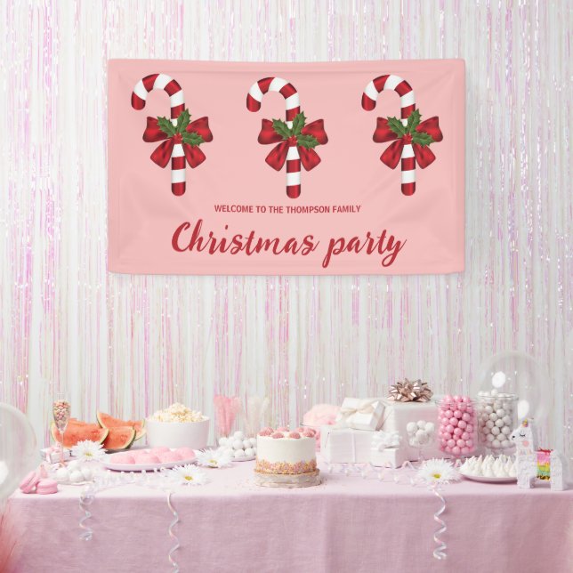 Three Christmas Candy Canes - Christmas Party Banner (Party)