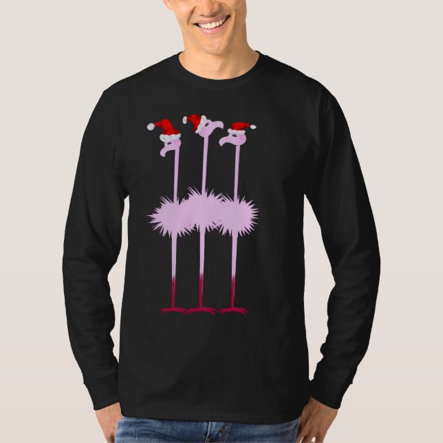 Three Christmas Flamingos Shirt (Front)