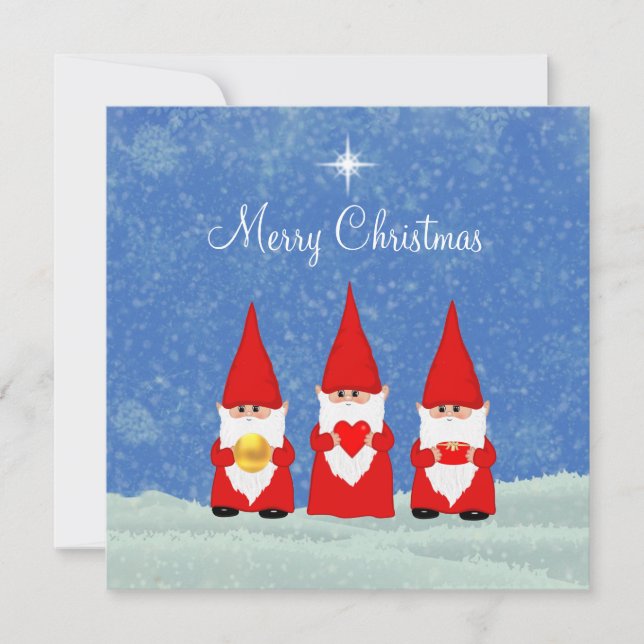 Three Christmas Gnomes Card (Front)