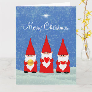 Three Christmas Gnomes Card
