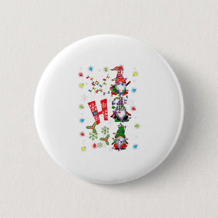 Three Christmas Gnomes Ho-Ho-Ho - Gar 6 Cm Round Badge