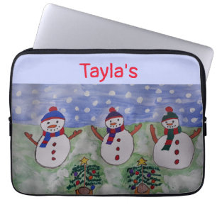Three Christmas Snowmen Laptop Sleeve
