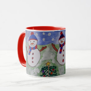 Three Christmas Snowmen Mug
