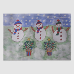 Three Christmas Snowmen Tissue Paper