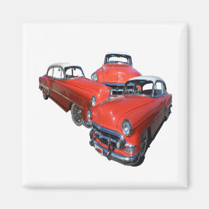 Three Classic Classy Red Cars, Magnet
