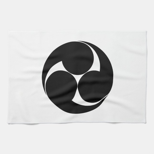 Three clockwise swirls (Jinuki) Tea Towel (Horizontal)