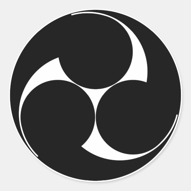 Three clockwise swirls (Sugaki) Classic Round Sticker (Front)