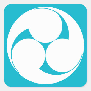 Three clockwise swirls (Sugaki) Square Sticker