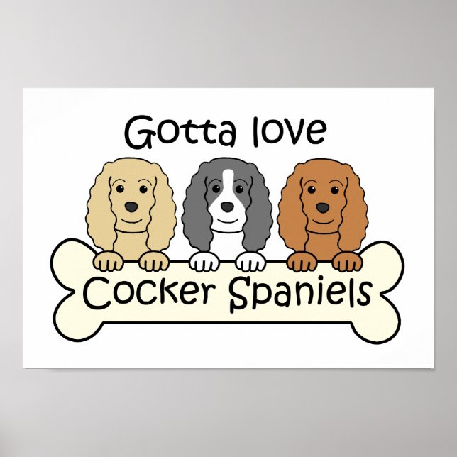 Three Cocker Spaniels Poster (Front)