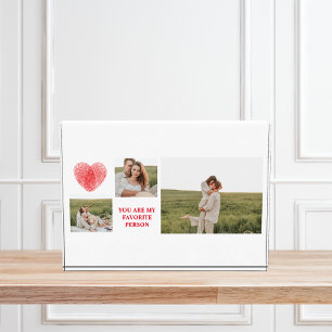 Three Collage Couple Photo Valentines Gift Block