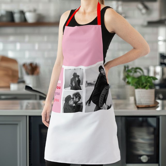  Three Collage Photo | Colourful Love You Valentin Apron (Creator Uploaded)