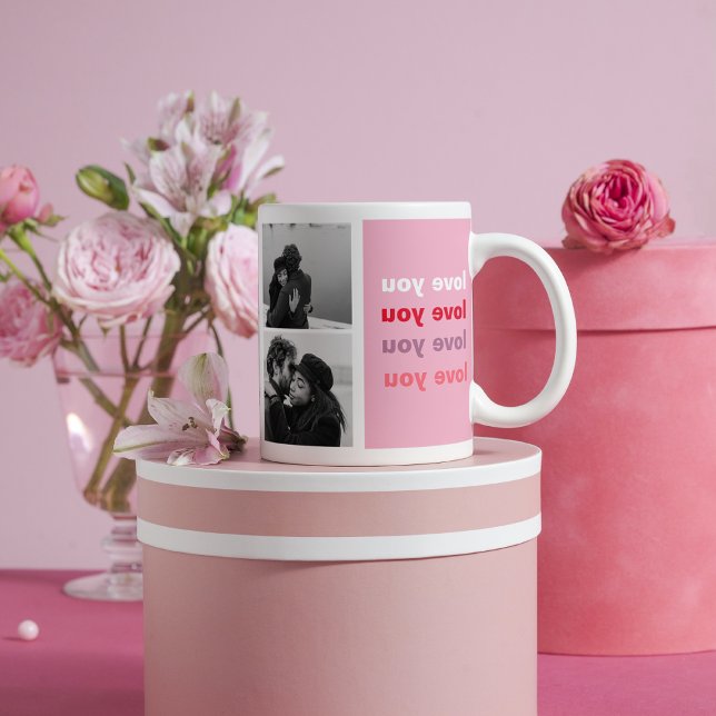  Three Collage Photo | Colourful Love You Valentin Coffee Mug (Creator Uploaded)