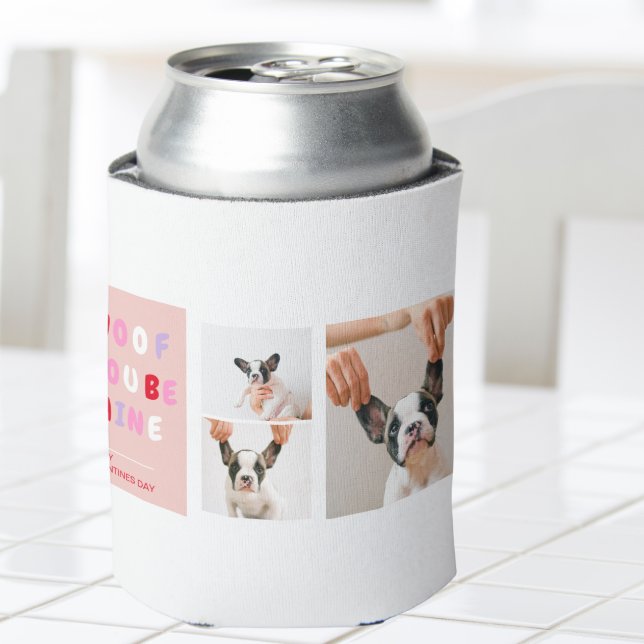  Three Collage Photo | Dog Valentines Gift  Can Cooler (Creator Uploaded)