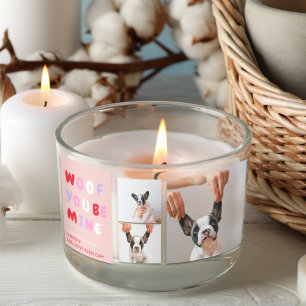 Three Collage Photo Dog Valentines Gift Rectangular Sticker