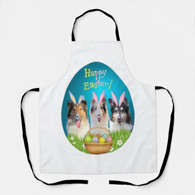 Three Collie Bunny Apron (Front)