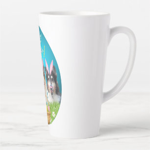 Three Collie Easter Bunny Latte Mug