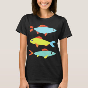 THREE COLORFUL FISH - 3 Fishes in Vibrant Blue, Re T-Shirt