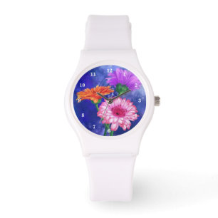 Three Colour Gerberas Watch - Spring - Painting