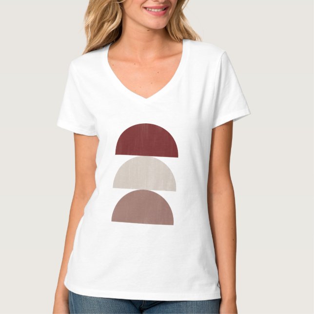Three Colour Painted Crescents 01 T-Shirt (Front)