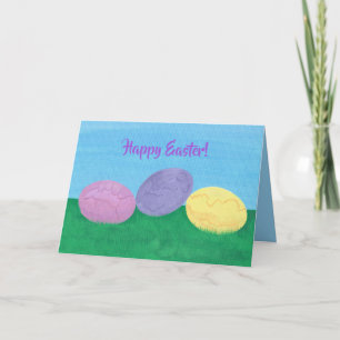 Three Colourful Easter Eggs Greeting Cards