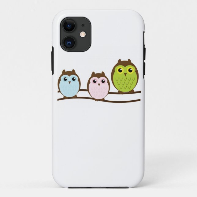 Three Colourful Owls Case-Mate iPhone Case (Back)