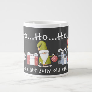 Three Colourful Santa Gnomes  Large Coffee Mug