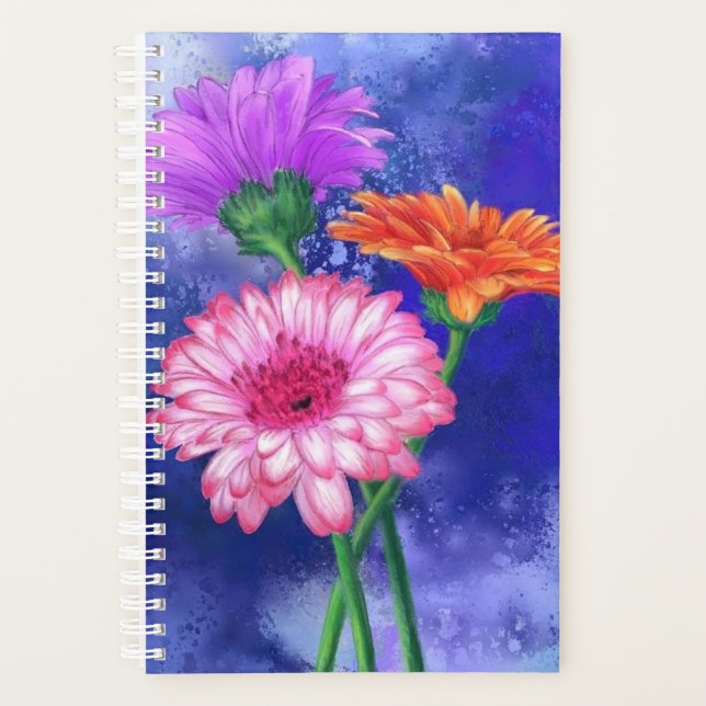 Three Colours Gerberas Planner (Front)