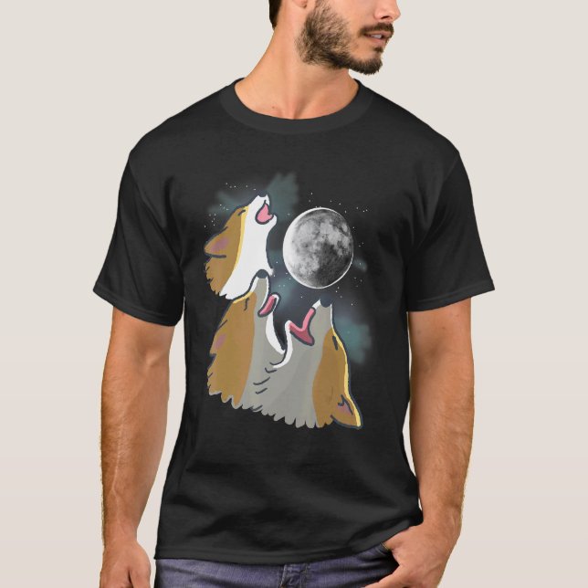 Three Corgi Moon Parody T-Shirt (Front)