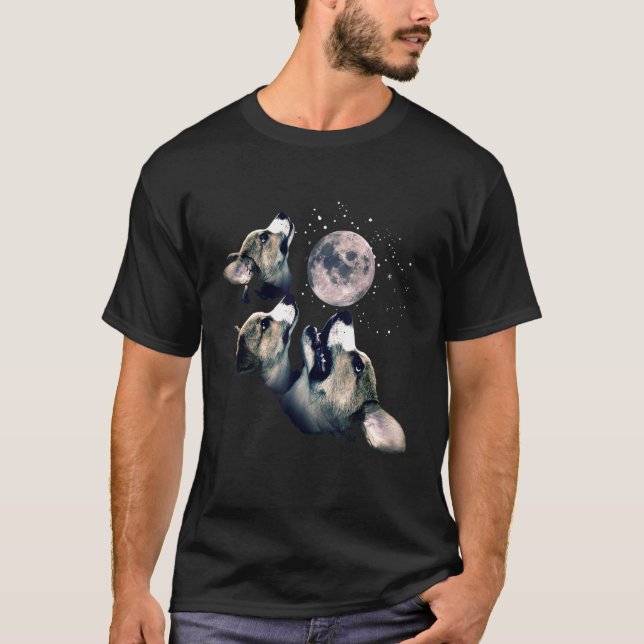 Three Corgi Moon Wolf Parody T-Shirt (Front)