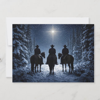 Three Cowboys Guided by the North Star Christmas