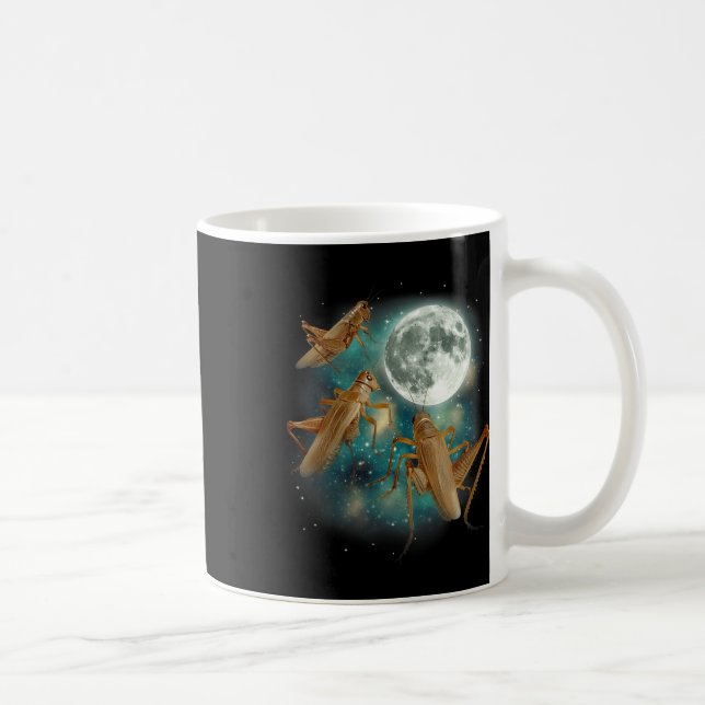 Three Cricket Moon 3 Insect Howling Meme Magic Cur Coffee Mug (Right)