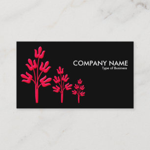 Three Crimson Trees - Black Business Card