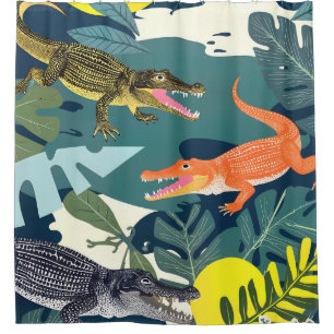 Three Crocodiles Shower Curtain