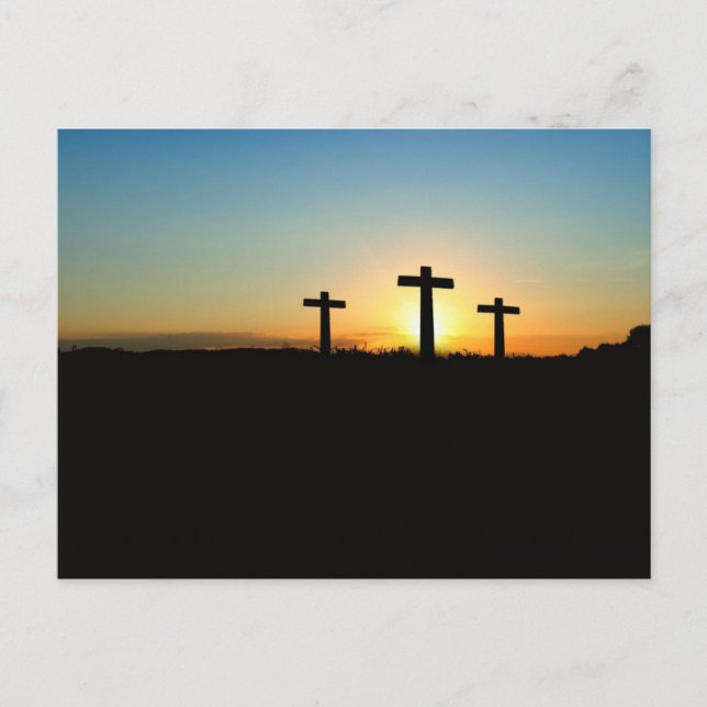 Three Crosses at Sunrise Christian Faith Postcard (Front)