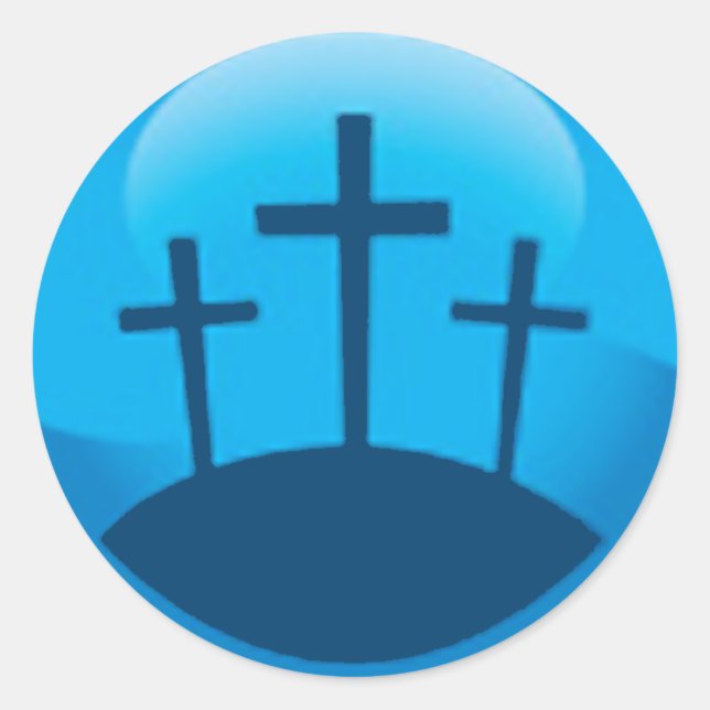 three crosses classic round sticker (Front)