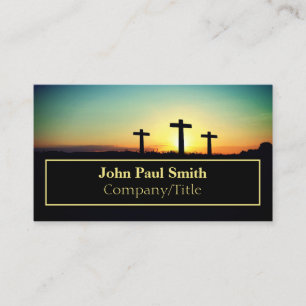 Three Crosses Company Title Business Cards