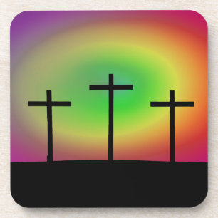 Three crosses glow coaster
