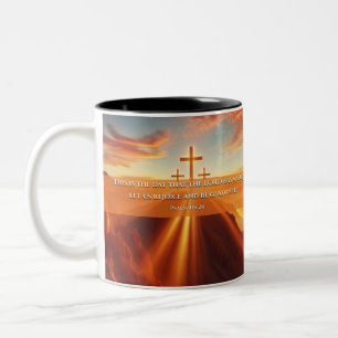 Three Crosses in the Desert Two-Tone Coffee Mug