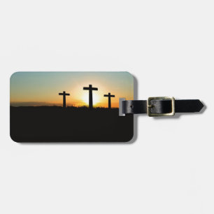 Three crosses luggage tag