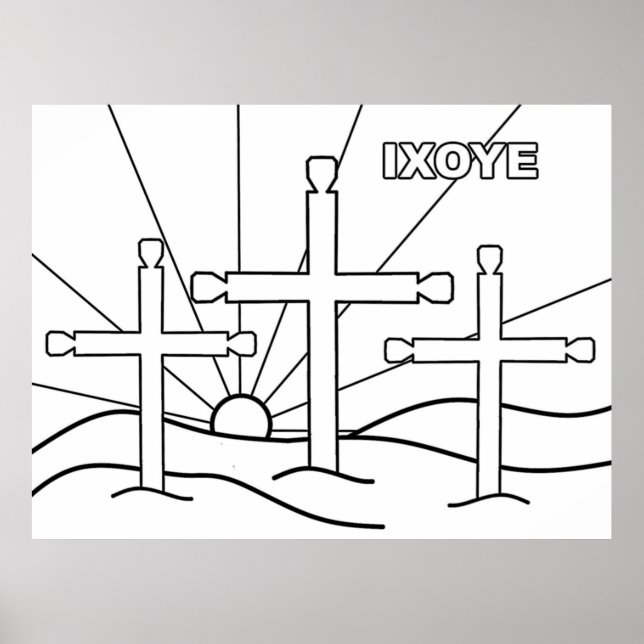 Three Crosses on a Hill Poster (Front)