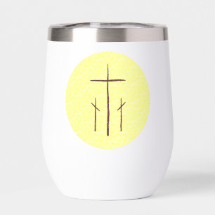 Three Crosses on Calvary Yellow Drinking