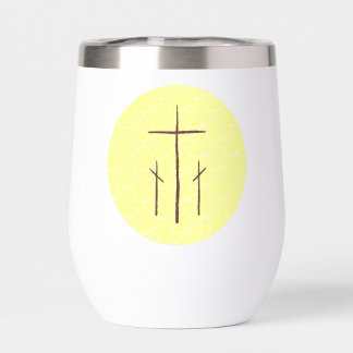 Three Crosses on Calvary Yellow Drinking
