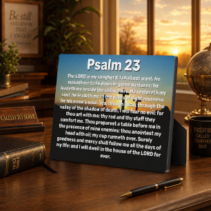 Three Crosses Psalm 23 Sunset Bible Verse Plaque